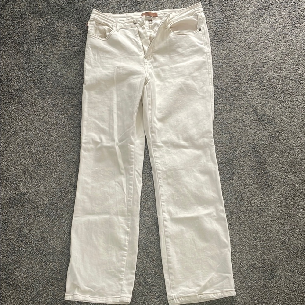 Judy Blue Straight Leg White Denim